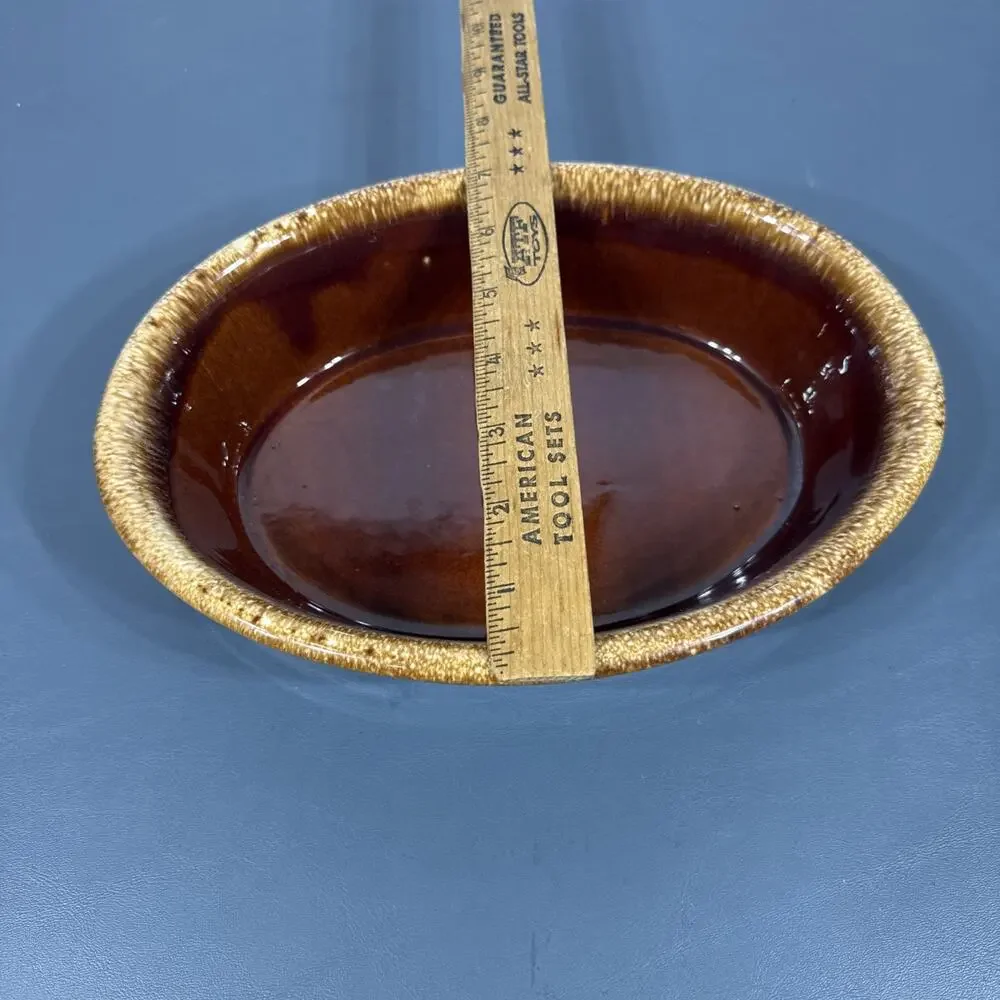 Hull Pottery Brown Drip Oval Bowl 9-3/4
